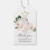 Elegant Blush Floral Dress Vrijgezellenfeest Favor Cadeaulabel (Voorkant)