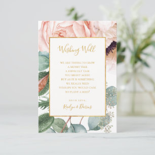 Elegant Blush Floral Garden Bendemisch goed Informatiekaartje