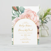 Elegant Blush Floral Garden | Casual wapenweddensc Kaart (Staand voorkant)