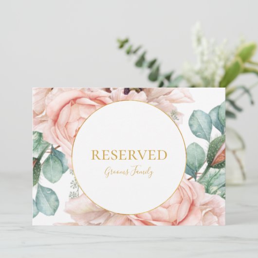 Elegant Blush Floral Garden | Gereserveerd teken (Staand voorkant)