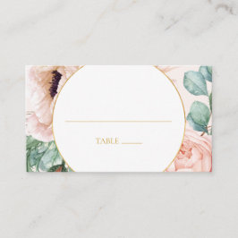 Elegant Blush Floral Garden | Pastel Flat Wedding Plaatskaartje