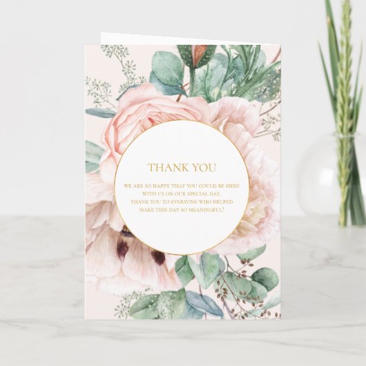 Elegant Blush Floral Garden Pastel Folded Wedding Programma (Achterkant)