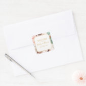 Elegant Blush Floral Garden Pastel Weddenschap Wel Vierkante Sticker (Envelop)