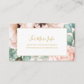 Elegant Blush Floral Garden | Pastel Wedding Informatiekaartje (Voorkant)