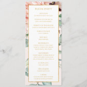 Elegant Blush Floral Garden | Pastel Wedding Programmakaart (Achterkant)