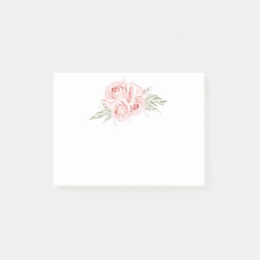 Elegant Blush Floral Garden Pink Rose Post-it Note (Voorkant)