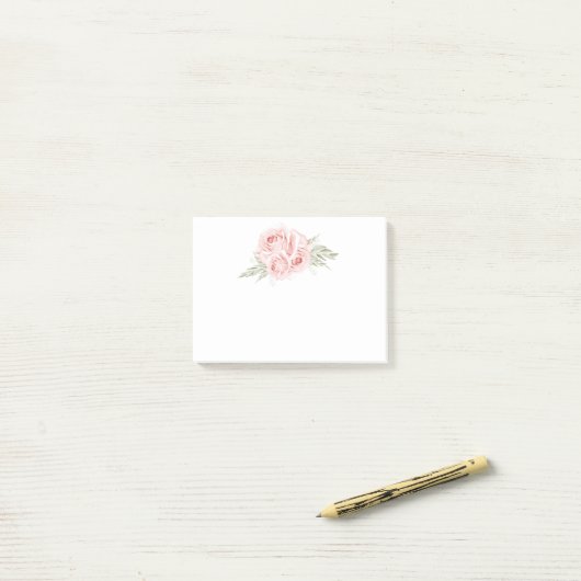 Elegant Blush Floral Garden Pink Rose Post-it Note (Op bureau)