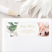 Elegant Blush Floral Garden | Retouradreslabel Etiket (Insitu)