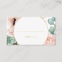 Elegant Blush Floral Garden | Vast huwelijk Plaatskaartje