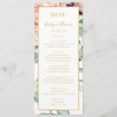Elegant Blush Floral Garden | Weddenschap Menu (Voorkant)