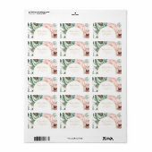Elegant Blush Floral Garden | Weddenschap RSVP-adr Etiket (Full Sheet)