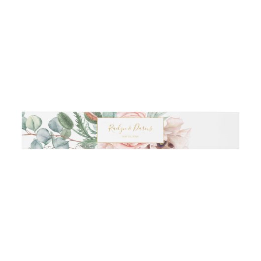 Elegant Blush Floral Garden | Weddenschap Uitnodigingen Wikkel (Vlak)