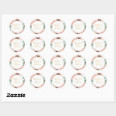Elegant Blush Floral Garden Wedding Envelope Seals Ronde Sticker (Vel)