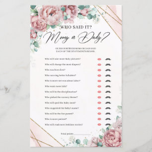 Elegant blush floral gold greenery mammie of papa