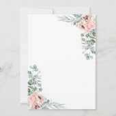 Elegant Blush Floral Greenery Gold Lijst Wedding Kaart (Achterkant)