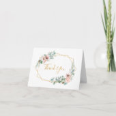 Elegant Blush Floral | Hartelijk dank Bedankkaart (Voorkant)
