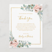 Elegant Blush Floral | Hartelijk dank Briefkaart (Voorkant)