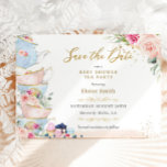 Elegant Blush Floral High Tea Party Baby shower Save The Date<br><div class="desc">Personaliseer dit chique thee party baby shower, sla de datum met uw eigen formulering gemakkelijk en snel op, druk eenvoudig op de knop aanpassen om de stijl en plaatsing van de tekst verder te herschikken en op te maken. Deze elegante kaart is voorzien van een theepot, theekopjes, heerlijke desserts, prachtige...</div>