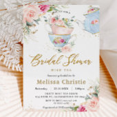 Elegant Blush Floral High Tea Party Vrijgezellenfe Kaart
