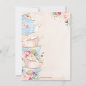 Elegant Blush Floral High Tea Party Vrijgezellenfe Save The Date (Achterkant)