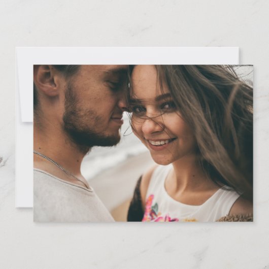 Elegant Blush Floral | Horizontaal foto's opslaan Save The Date (Achterkant)