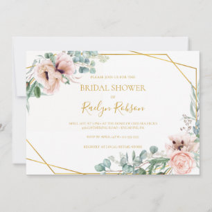 Elegant Blush Floral   Horizontaal Vrijgezellenfee Kaart