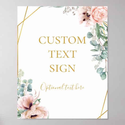 Elegant Blush Floral | Kaarten en cadeaus Aangepas Poster (Voorkant)
