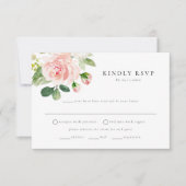 Elegant Blush Floral Meal Choice RSVP Briefkaart (Voorkant)