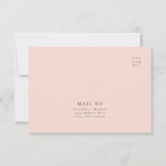 Elegant Blush Floral Meal Choice RSVP Briefkaart (Achterkant)