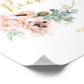 Elegant Blush Floral | Ondertekening van het gastb Poster (Hoek)