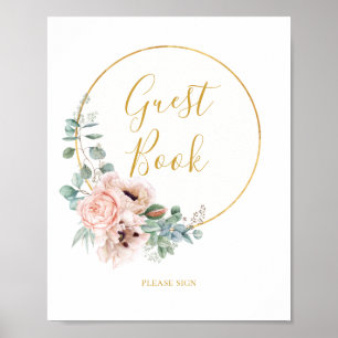 Elegant Blush Floral   Ondertekening van het gastb Poster
