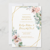 Elegant Blush Floral | Ontvangst van weddenschappe Kaart (Voorkant)
