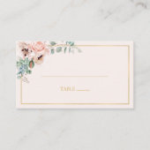 Elegant Blush Floral | Pastel Flat Wedding Plaatskaartje (Voorkant)