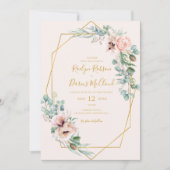 Elegant Blush Floral | Pastel in één bruiloft Kaart (Voorkant)