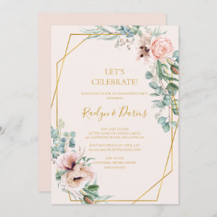 Elegant Blush Floral   Pastel Let's Celebrate Kaart