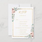 Elegant Blush Floral Pastel Menu Keuze RSVP-kaart (Voorkant)