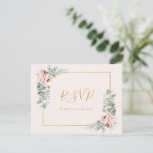 Elegant Blush Floral Pastel Menu Keuze RSVP-kaart (Staand voorkant)