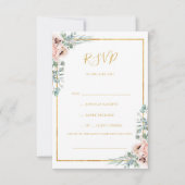 Elegant Blush Floral Pastel Song Request RSVP Card (Voorkant)
