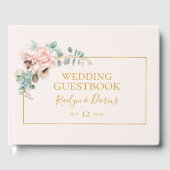 Elegant Blush Floral | Pastel Weddenschap Gastenboek (Voorkant)