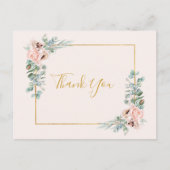 Elegant Blush Floral | Pastel Weddenschap Hartelij Briefkaart (Voorkant)