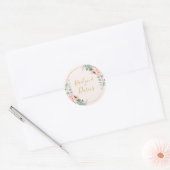 Elegant Blush Floral Pastel Wedding Envelope Seals Ronde Sticker (Envelop)