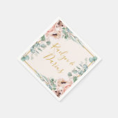 Elegant Blush Floral | Pastel Wedding Napkins Servet (Hoek)