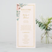 Elegant Blush Floral | Pastel Wedding Programme Programmakaart (Staand voorkant)