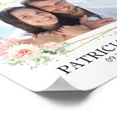 Elegant Blush Floral Photo Weddenschap Welkomsttek Poster (Hoek)