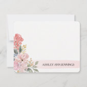 Elegant Blush Floral Pink Personalized Notitiekaartje (Voorkant)