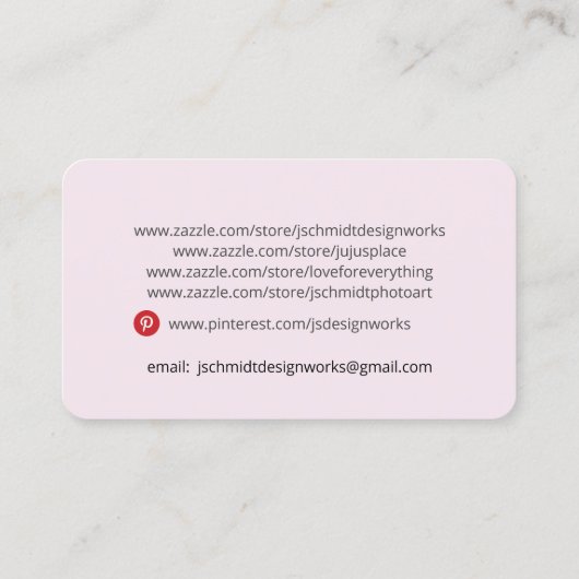 Elegant Blush Floral Professional Visitekaartje (Achterkant)