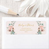 Elegant Blush Floral | Retouradreslabel voor pasta Etiket (Insitu)