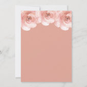 Elegant Blush Floral Roos Minimalistic Wedding Kaart (Achterkant)