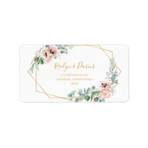 Elegant Blush Floral   RSVP-Adresetiketten voor br Etiket