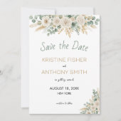 Elegant Blush Floral Save the Date Card (Voorkant)